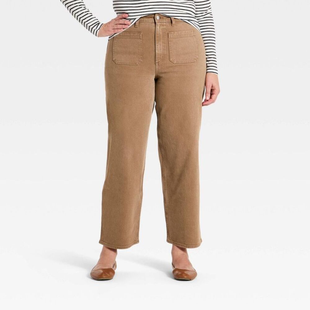 Womens's Highest-Rise Sailor Straight Jeans - Universal Thread Brown 17